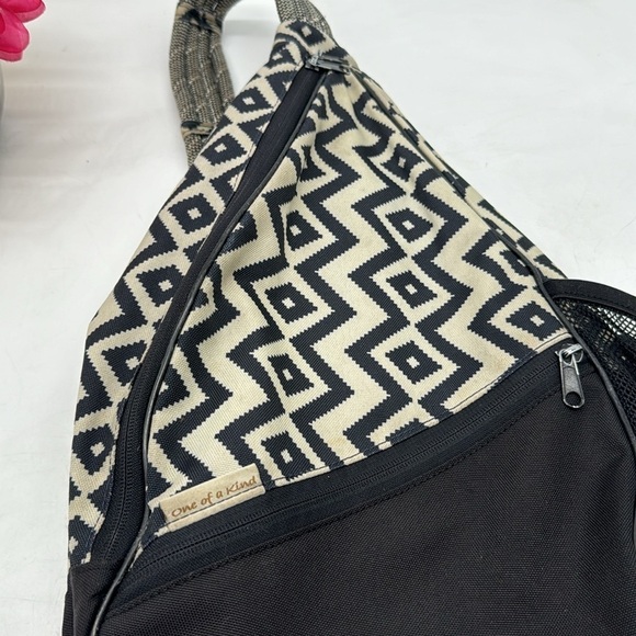 KAVU Off White Black Patterned Cord Crossbody Backpack TOT4932A main image 13